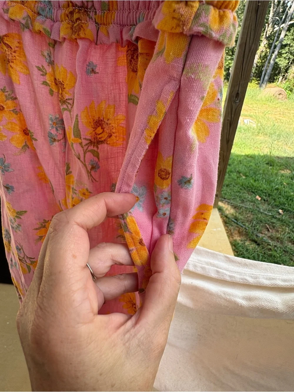 Girls' Pink Floral Smocked Jumper Old Navy size
